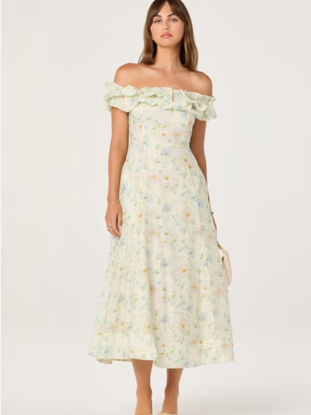 Astr the label Alannah Off-Shoulder Floral Midi Dress